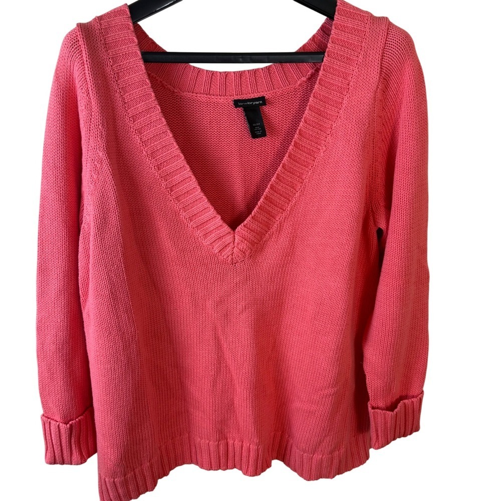 SALE Lane Bryant Coral V Neck Cotton Sweater Plus‎ Size 22/24